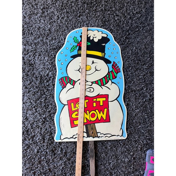 Vintage Snow Man Winter Yard Sign. 1998 Impact Plastics Large Snowman Sign - Picture 5 of 7